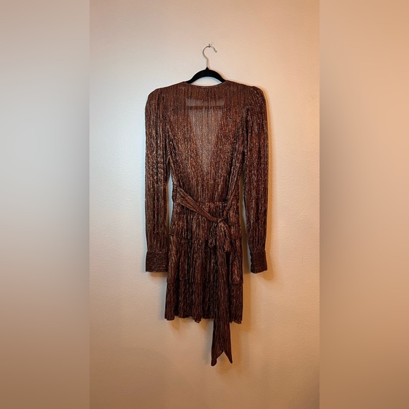 LIKE NEW Sabina Musayev brown metallic tiered dress size small retail $400-$500 - Picture 6 of 13